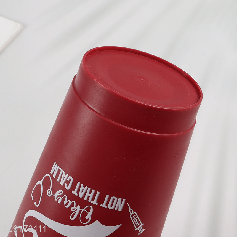 High Quality Custom Logo Disposable Plastic Tumbler With Lid & Straw