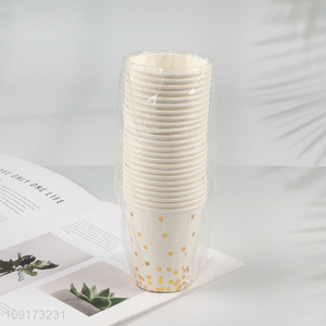 Factory Supply 24 Pieces <em>Disposable</em> Paper <em>Cups</em> Polka Dot Paper Coffee <em>Cups</em>