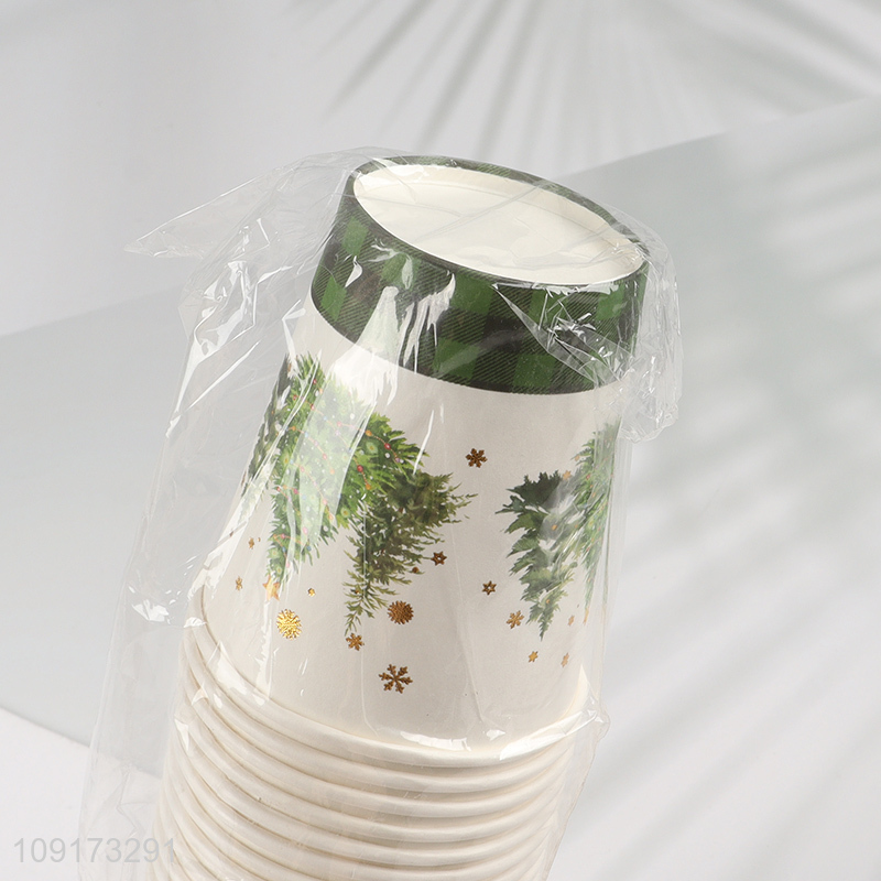 High Quality 25 Pieces Christmas Paper Cups Disposable Christmas Paper Cups