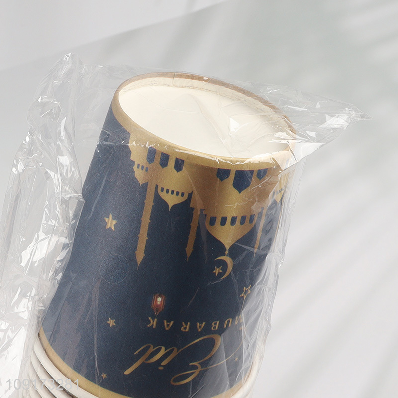 New Product 24 Pieces Disposable Paper Cups Ramadan Mubarak Party Supplies