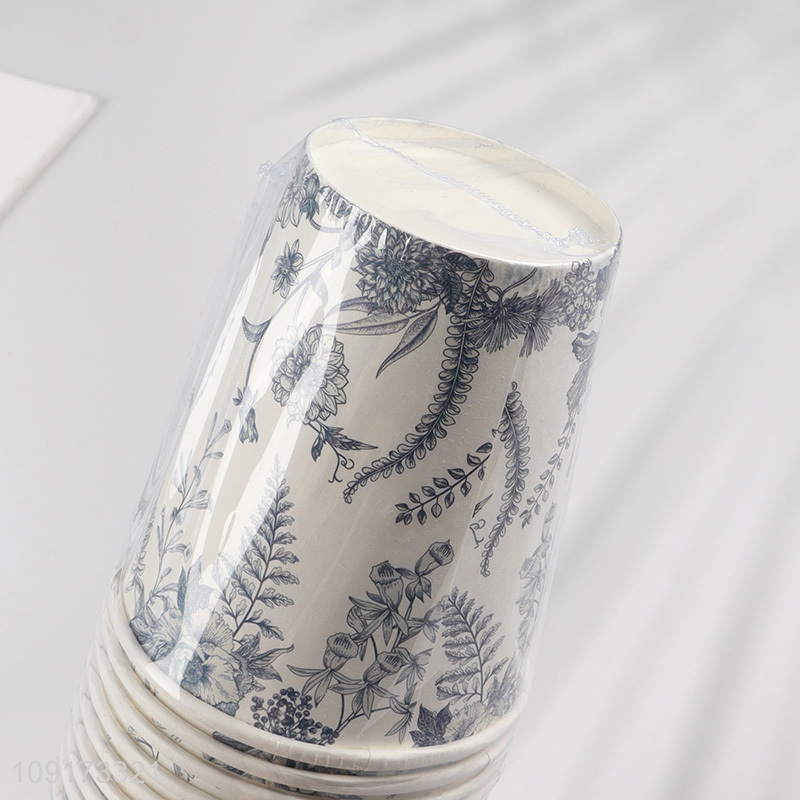 Factory Supply 25 Pieces Greenery Paper Cups Disposable Paper Beverage Cups