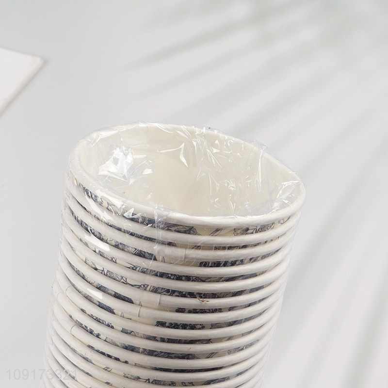 Factory Supply 25 Pieces Greenery Paper Cups Disposable Paper Beverage Cups