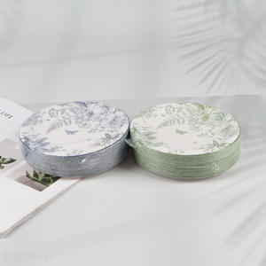 Factory Price 50 Pieces Disposable Greenery Paper Plates Paper Party Plates