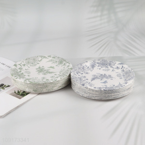 China Imports 50 Pieces Disposable Greenery Paper Plates Paper Desserts Plates
