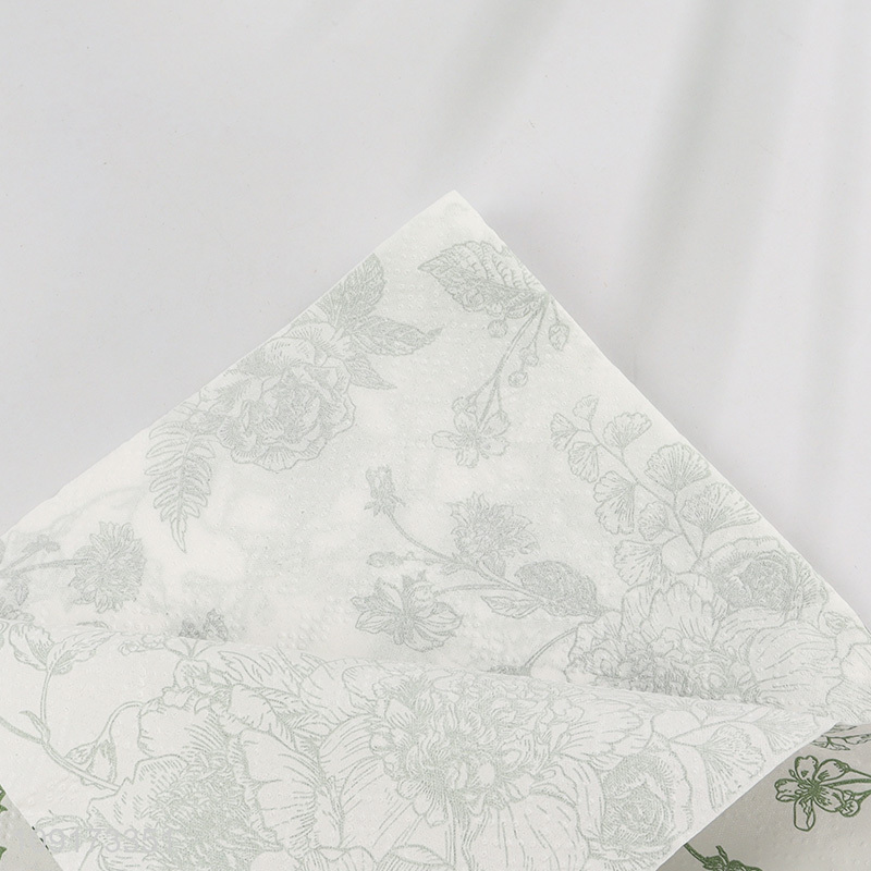 Wholesale 100 Pieces Disposable Greenery Paper Napkins Cocktail Napkins Party Supplies