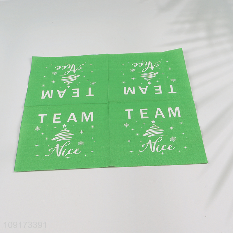 Hot Selling 50 Pieces Christmas Napkins Disposable Paper Napkins Cocktail Napkins