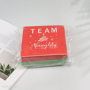 Hot Selling 50 Pieces Christmas Napkins Disposable Paper Napkins Cocktail Napkins