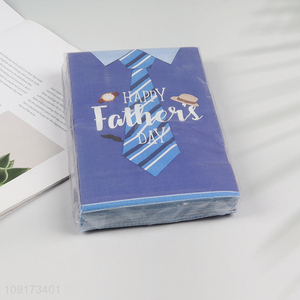 New Product 25 Pieces Happy Father's Day Paper Napkins Disposable Luncheon Napkins