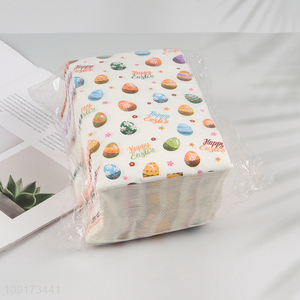 Factory Supply 50 Pieces Easter Eggs Paper Napkins Disposable Luncheon Napkins