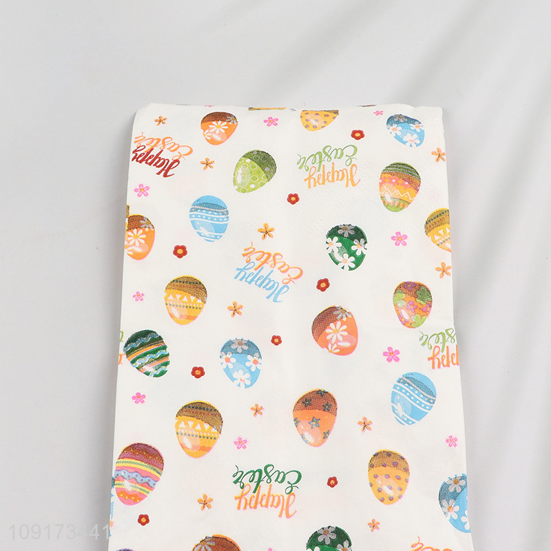 Factory Supply 50 Pieces Easter Eggs Paper Napkins Disposable Luncheon Napkins