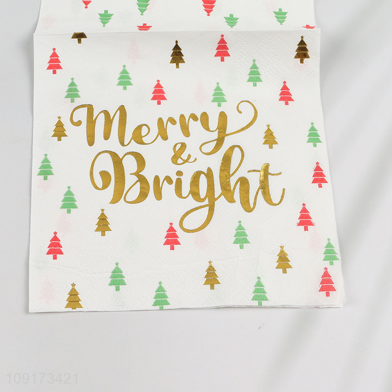 Factory Price 25 Pieces Christmas Cocktail Paper Napkins Disposable Paper Party Napkins