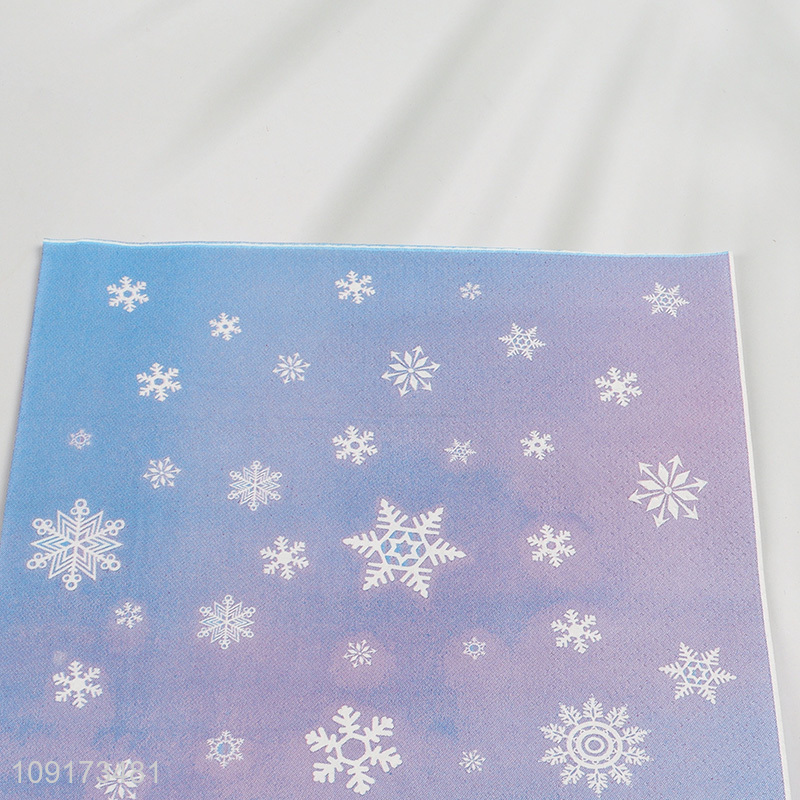 Hot Selling 20 Pieces Christmas Snowflake Napkins Disposable Paper Cocktail Napkins