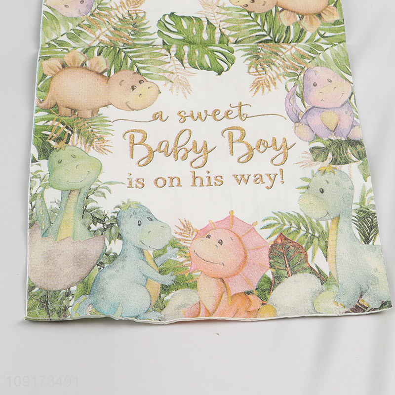 New Product 20 Pieces Dinosaur Baby Shower Paper Napkins Disposable Paper Napkins