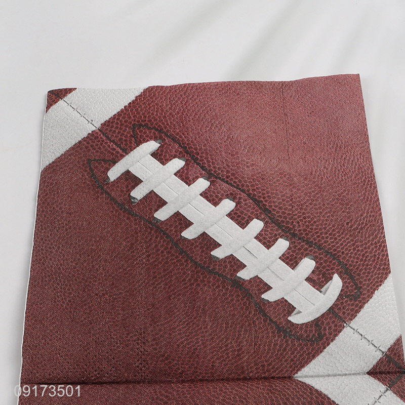 High Quality 20 Pieces Football Paper Napkins Disposable Football Party Paper Napkins