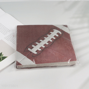 High Quality 20 Pieces Football Paper Napkins Disposable Football Party Paper Napkins