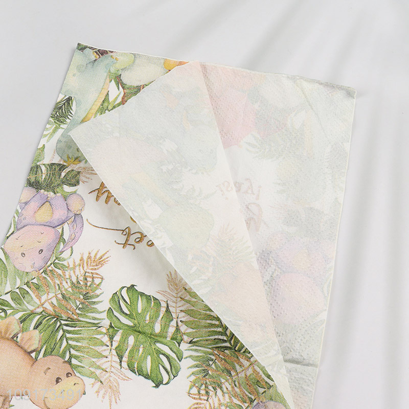 New Product 20 Pieces Dinosaur Baby Shower Paper Napkins Disposable Paper Napkins
