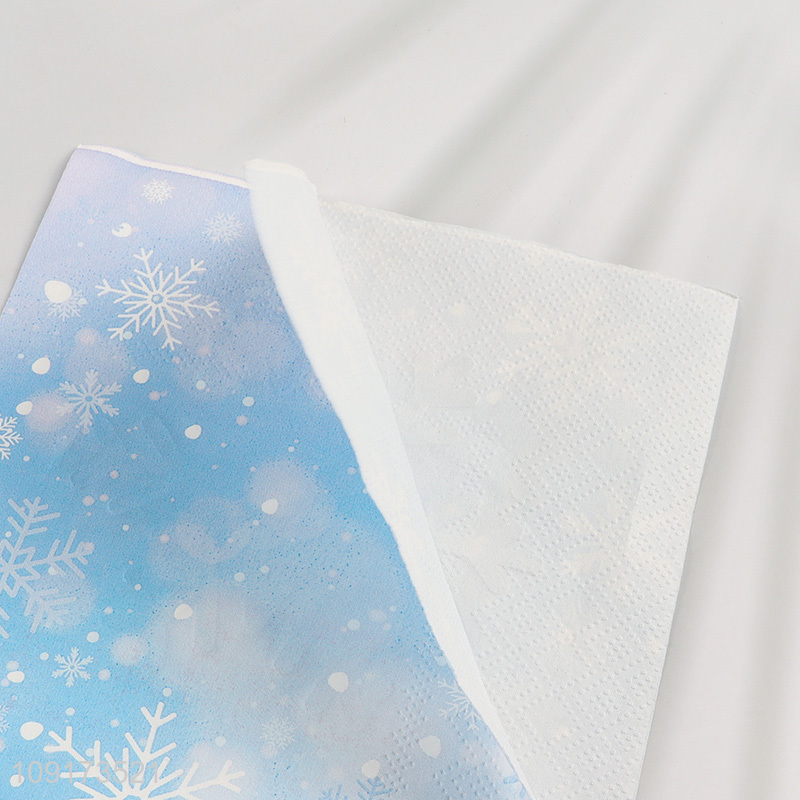 China Imports 20 Pieces Snowflake Napkins Disposable Christmas Napkins Paper Napkins