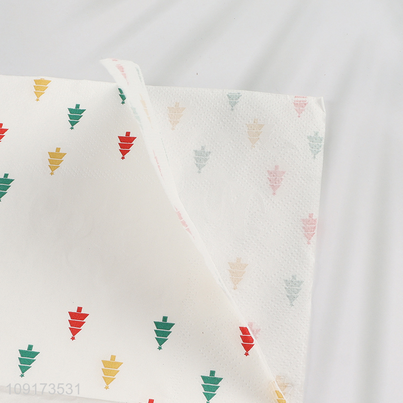 Factory Supply 20 Pieces Christmas Cocktail Napkins Disposable Holiday Paper Napkins