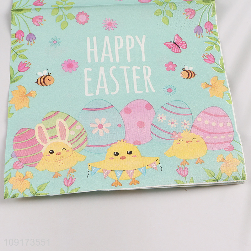Online Wholesale 20 Pieces Happy Easter Napkins Disposable Paper Napkins Cute Napkins