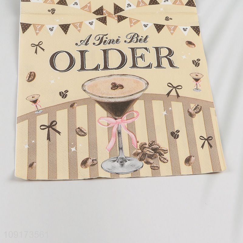 New Arrival 20 Pieces A Tini Bit Older Party Paper Napkins Disposable Cocktail Napkins