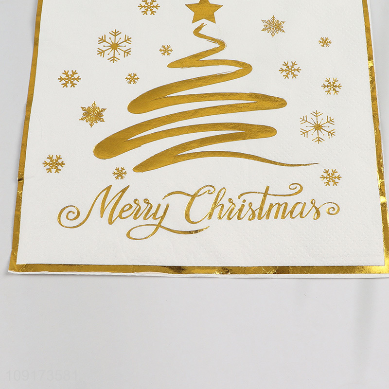 New Product 20 Pieces Christmas Napkins Disposable Cocktail Napkins Holiday Napkins