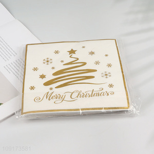 New Product 20 Pieces Christmas Napkins Disposable Cocktail Napkins Holiday Napkins
