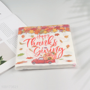 Factory Supply 20 Pieces Thanksgiving Napkins Disposable Fall Party Paper Napkins