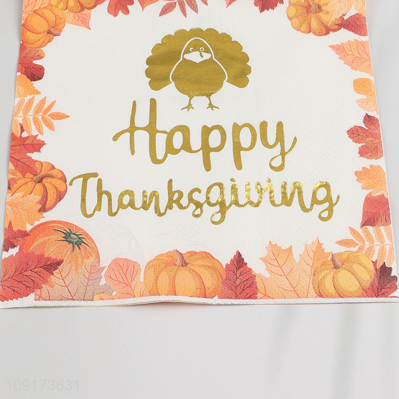 Good Quality 20 Pieces Thanksgiving Napkins Disposable Fall Leaves Paper Napkins