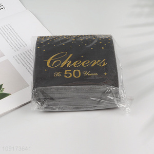 Wholesale 20 Pieces Cheers to 50 Years Paper Napkins Disposable Party Napkins