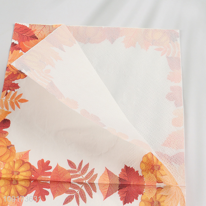 Good Quality 20 Pieces Thanksgiving Napkins Disposable Fall Leaves Paper Napkins
