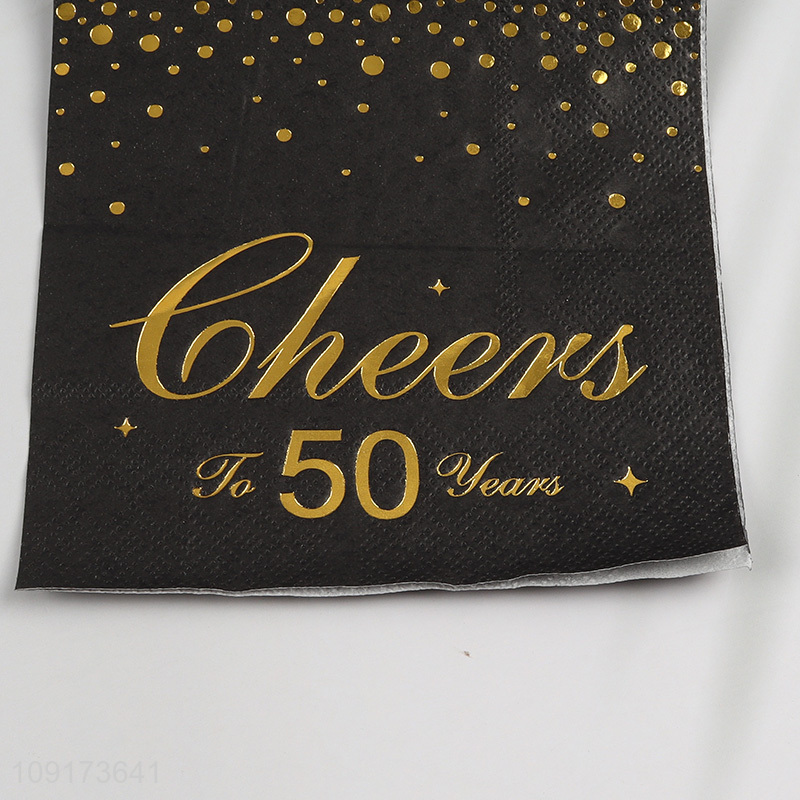 Wholesale 20 Pieces Cheers to 50 Years Paper Napkins Disposable Party Napkins