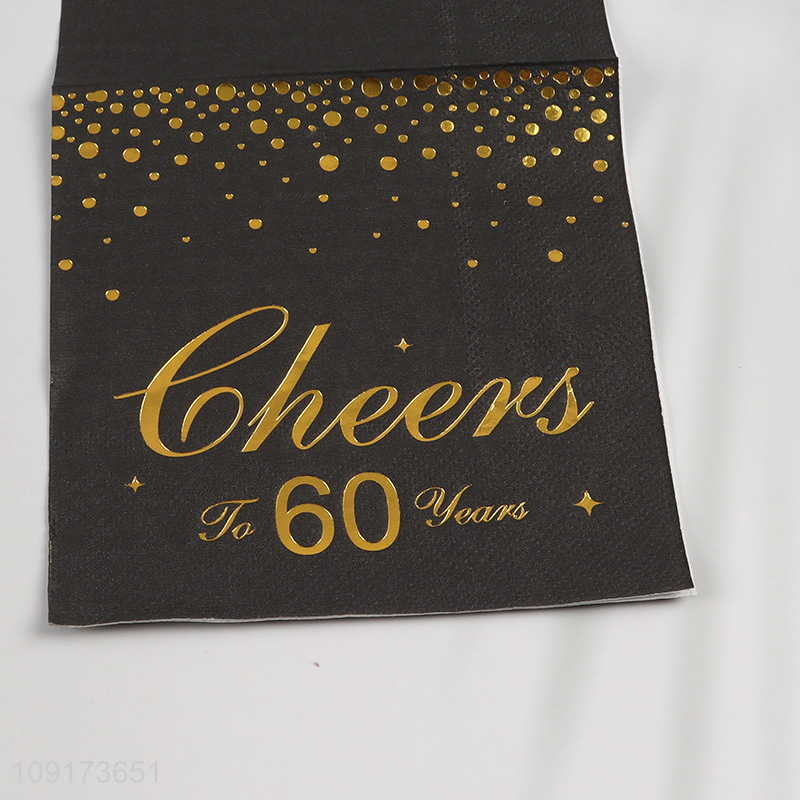 New Arrival 20 Pieces 60th Birthday Napkins Party Paper Napkins for Birthday Decor