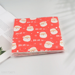 New Product 20 Pieces Christmas Sant Claus Napkins Disposable Paper Dinner Napkins