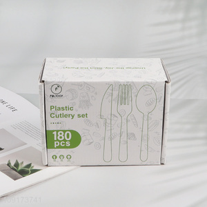 Wholesale 180 Pieces Disposable Plastic Cutlery Set for Catering Parites Dinners