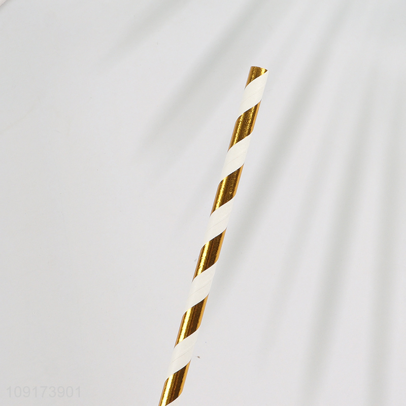 Hot Selling 24 Pieces Disposable Paper Party Straws for Birthday Wedding