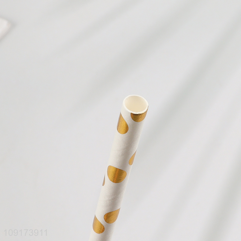 High Quality 24 Pieces Disposable Paper Straws for Corktail Coffee Milk