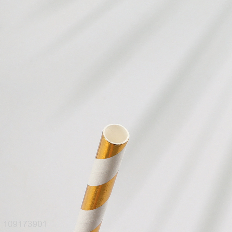 Hot Selling 24 Pieces Disposable Paper Party Straws for Birthday Wedding