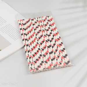 Wholesale 24 Pieces Disposable Paper Straws Eco-Friendly Paper Drinking Straws