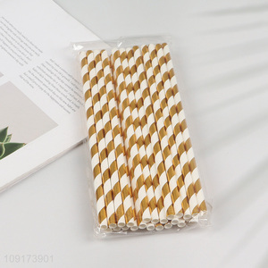 Hot Selling 24 Pieces Disposable Paper Party Straws for Birthday Wedding