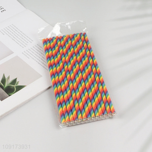 China Imports 24 Pieces Disposable Paper Straws Drinking Straws for Cocktail