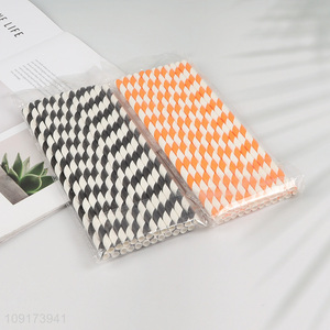 Yiwu Market 24 Pieces Disposable Paper Straws for Corktail Smoothies Coffee