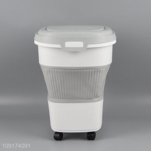 Hot Selling Container Collapsible Pet Dog Food Container with Wheels