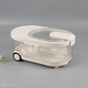 Good Quality Large Capacity Airtight Plastic Rice Storage Container with Wheels