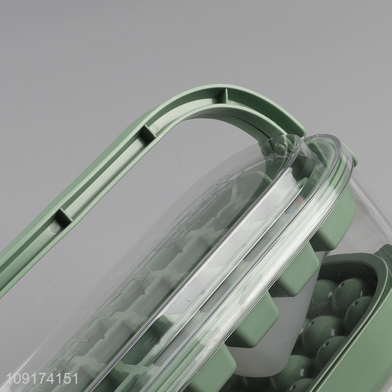 New Product Easy Release Plastic Ice Cube Tray with Lid, Bin & Ice Scoop