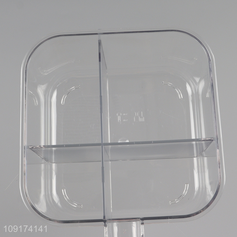 Hot Selling 4 Compartments Clear Plastic Seasoning Box with 4 Serving Spoons