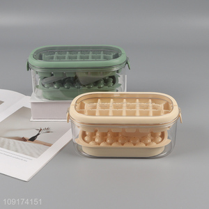 New Product Easy Release Plastic Ice Cube Tray with Lid, Bin & Ice Scoop