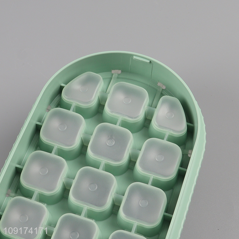 Factory Price Plastic Ice Cube Tray with Lid & Storage Bin for Freezer