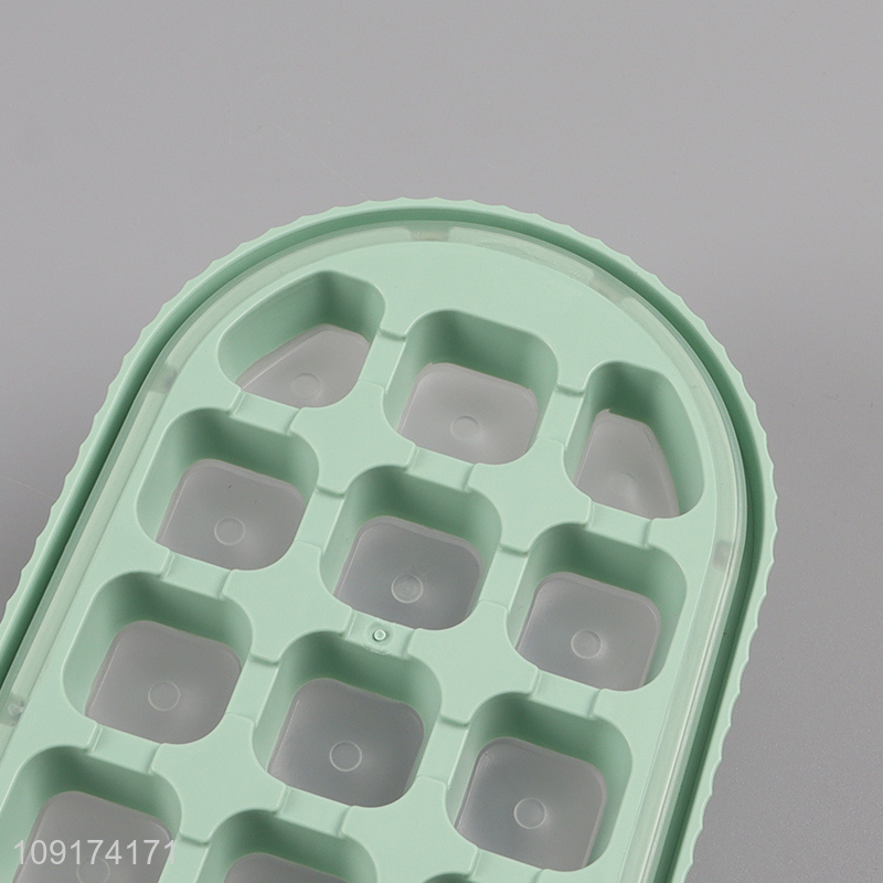 Factory Price Plastic Ice Cube Tray with Lid & Storage Bin for Freezer