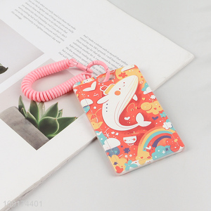 Good Quality ID Card Badge Holder with Key Chain，Spring Rope & Metal Keyring