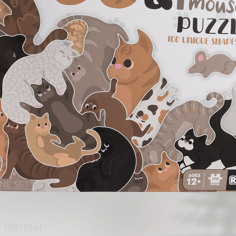 New Arrival 110 Pieces 99 Cats & 1 Hidding Mouse Puzzles for Kids Age 8+